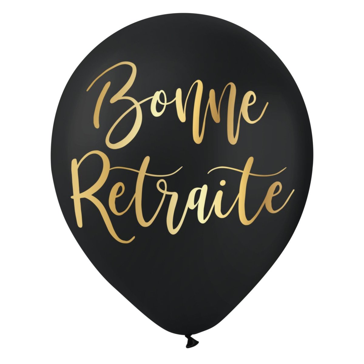 'Bonne Retraite' Black Latex Balloons, 12 Inches, 12 Count