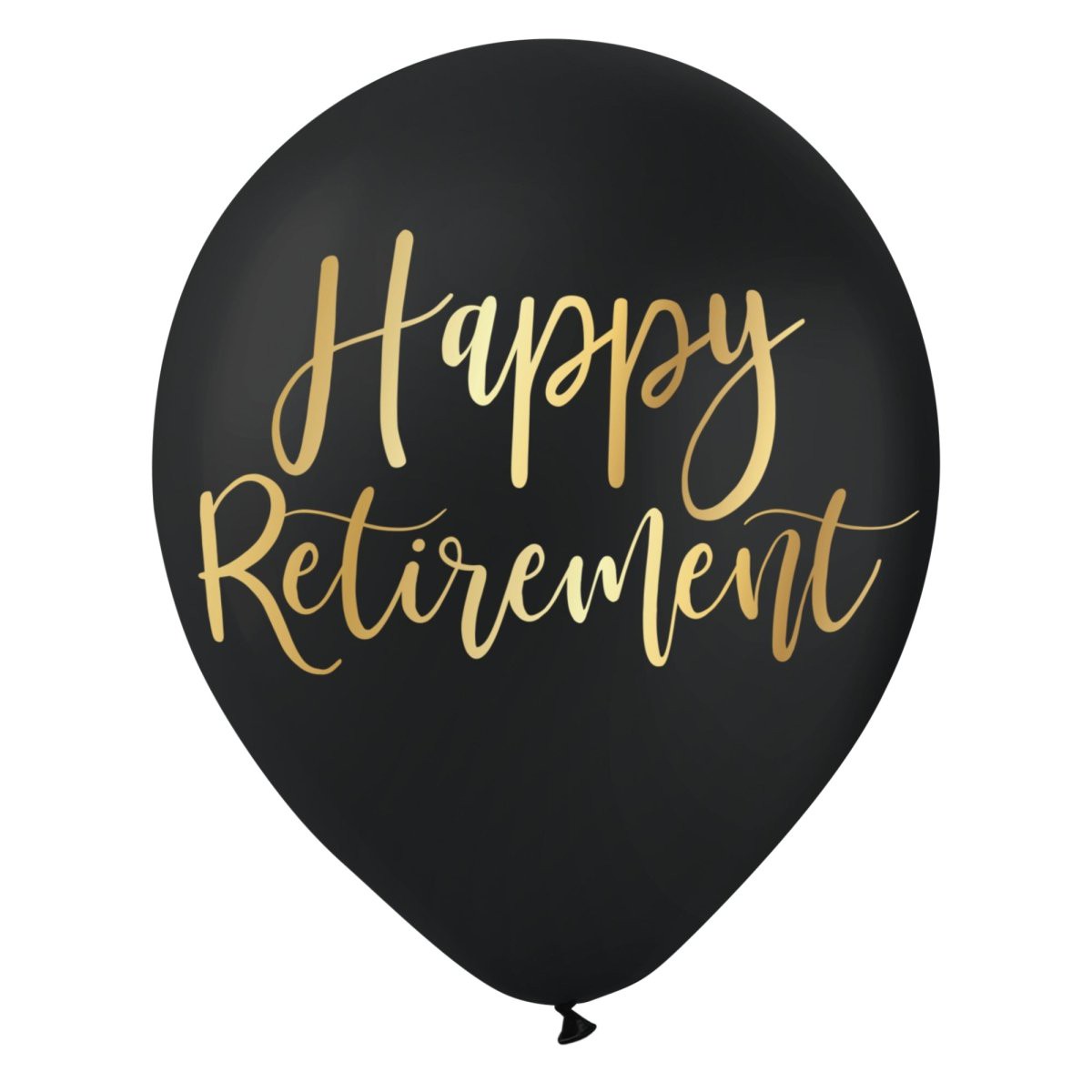 'Happy Retirement' Black Latex Balloons, 12 Inches, 12 Count